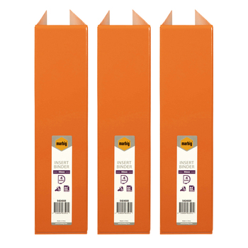 3PK Marbig PP Clearview 4 D-Ring 50mm A4 Insert Binder File Organiser - Orange