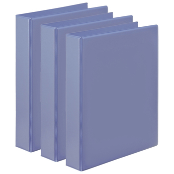 3PK Marbig PP Clearview 4 D-Ring 50mm A4 Insert Binder File Organiser - Purple