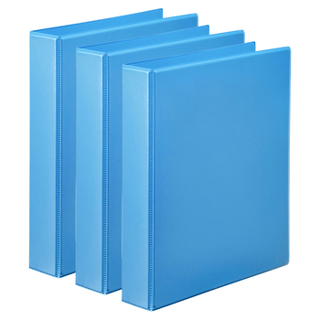 3PK Marbig PP Clearview 4 D-Ring 50mm A4 Insert Binder File Organiser - Marine