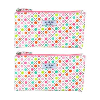 2PK Wicked Sista Bright Spot Small Flat Purse Waterproof Polka Dot - Multi
