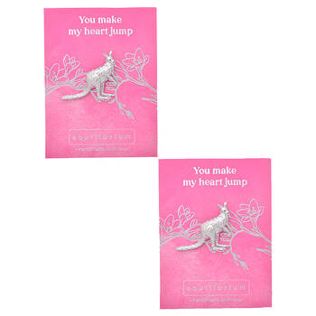 2PK Gibson Gifts Equilibrium Silver Aust Fauna Pin Brooch Kangaroo Jewellery