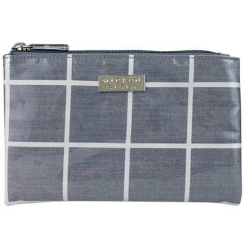 Wicked Sista A Perfect Grid Large Flat Purse 21x14cm - Grey