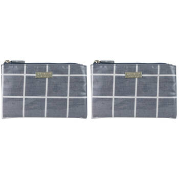 2PK Wicked Sista A Perfect Grid Large Flat Purse 21x14cm - Grey