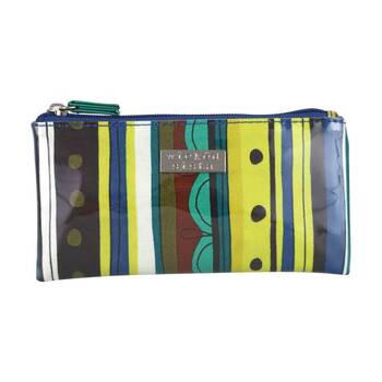 Wicked Sista Zesty Stripe Small Flat Purse Waterproof Polyester - Green