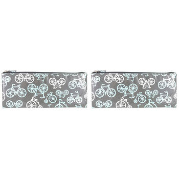 2PK Wicked Sista Bicycles Long 34x14cm Flat Cosmetic/Makeup Bag