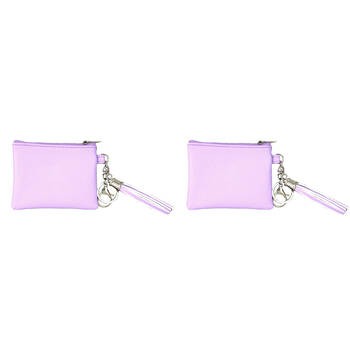 2PK Wicked Sista Premium Violet Coin Purse w/ Tassel On Key Ring