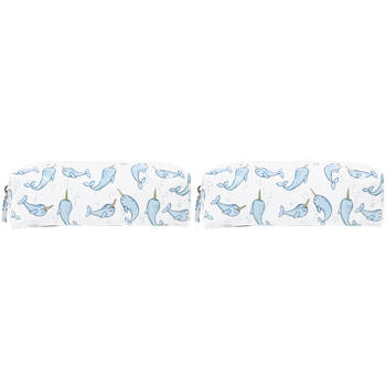 2PK Wicked Sista Narwhal Long 22x6cm Cosmetic/Makeup Bag