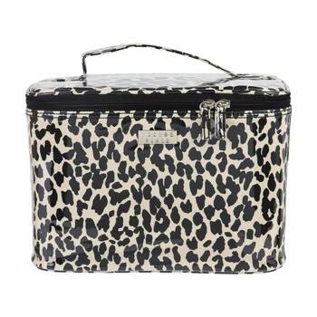 Wicked Sista Ocelot Large Beauty Case Compartments Waterproof Makeup Bag Black