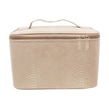 Wicked Sista Moc Croc Beauty Case Cosmetic Bag Large - Natural