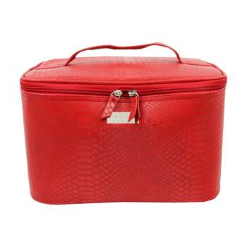 Wicked Sista Moc Croc Beauty Case Cosmetic Bag Large - Red