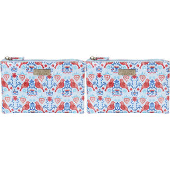 2PK Wicked Sista Love Birds Large 21x14cm Womens Flat Purse