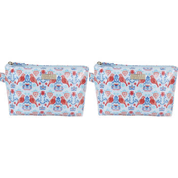 2PK Wicked Sista Love Birds Medium Luxe 24x8cm Womens Cosmetic Bag