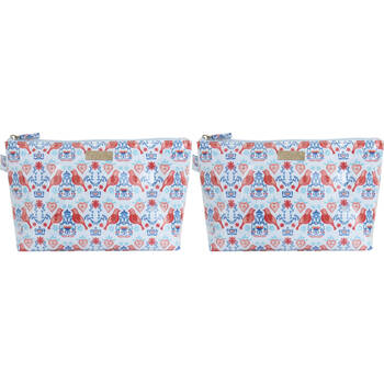 2PK Wicked Sista Love Birds Large Luxe 30x10cm Womens Cosmetic Bag