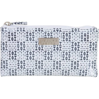 Wicked Sista Geo Small Flat Purse 20x10cm - Black/White