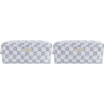2PK Wicked Sista Geo Rectangular Cosmetic Bag 20x9.5cm - Black/White