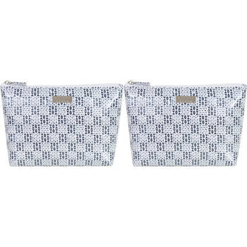 2PK Wicked Sista Geo Medium Soft A-Line Cosmetic Bag 27x17cm - Black/White