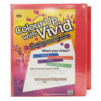 Marbig Colour Up With Vivid A4 Insert Binder w/25mm Ring - Pink