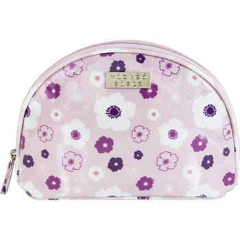 Wicked Sista Seasons Floral Half Round Shell Cosmetic Bag  - Pink