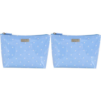 2PK Wicked Sista Polka Medium Soft A-Line Cosmetic Bag 27x17.5cm - Pale Blue