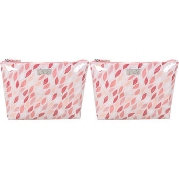 2PK Wicked Sista Coral Leaves Medium Soft A-Line Cosmetic Bag 27x17.5cm