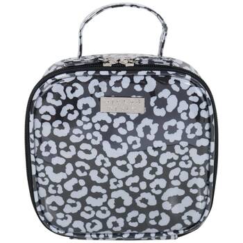 Wicked Sista Watercolour Leopard Square Carry Bag Cosmetic Small - Black/Grey