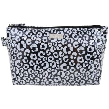 Wicked Sista Watercolour Leopard Luxe Cos Bag Cosmetic Large - Black/Grey