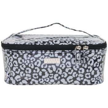 Wicked Sista Watercolour Leopard Beauty Case Cosmetic Bag Medium - Black/Grey