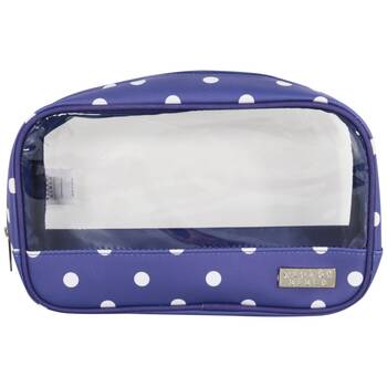 Wicked Sista Clear Cos Bag Cosmetic Makeup Organiser - Denim Polka