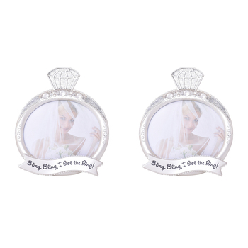 2PK Gibson Gifts Bling Ring Picture Frame Photo Holder 4x4"