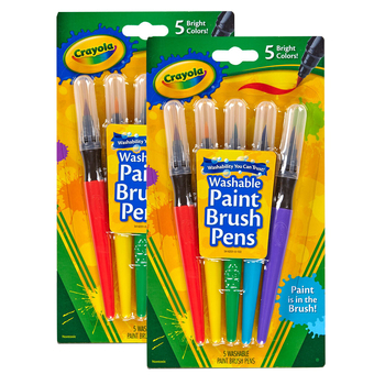 2 x 5pc Crayola Washable Paint Brush Pens Kids 3y+