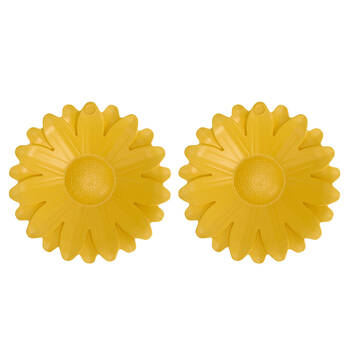 2PK Annabel Trends Bamboo Bird Bath Sunflower w/ Iron Stand 60cm Yellow