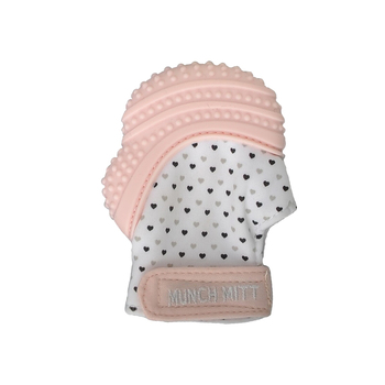 Malarkey Kids Munch Mitt Baby Teething Mitten Silicone Pastel Pink 