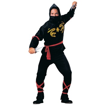 Rubies Mens Ninja Kung Fu Warrior Dress Up Costume - Size Std