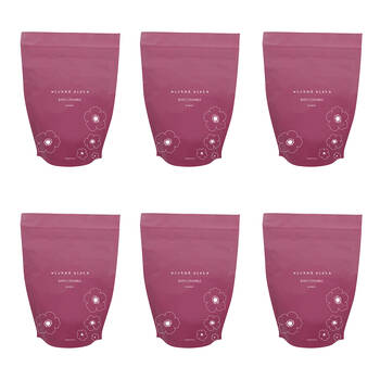 6PK Wicked Sista Metallic Bath Crumble 250G Effervescent Blossom Soak - Pink