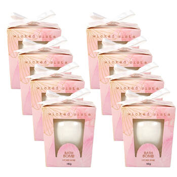 8PK Wicked Sista Aromatherapy Bath Bomb Boxed 180g - Lychee Rose