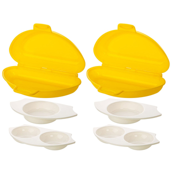 2PK Progressive 21cm 4-in-1 Microwave Egg Cooker - Yellow
