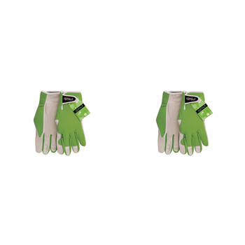 4pc Annabel Trends Sprout Goatskin Garden Gloves - Olive