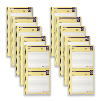 10pc Spirax 551 Spiral Memo Carbonless Notebook 80-Pages
