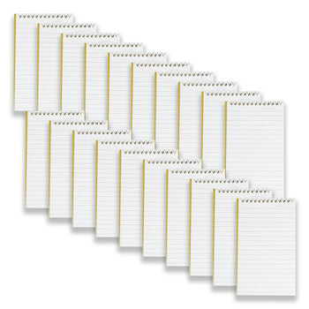 20pc Spirax 541 Notebook/Notepad 147x87 7mm Ruled 96-Pages - Yellow
