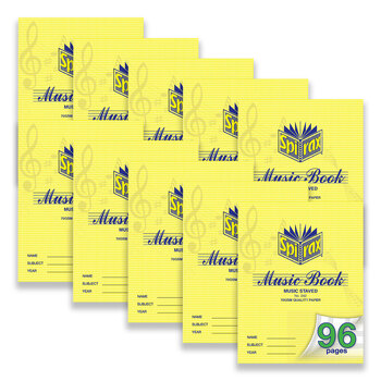 10pc Spirax 242 Music Book 225x175mm 96-Pages - Yellow