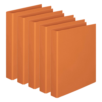 5PK Marbig PVC 2 D-Ring 25mm A4 Binder File Organiser - Orange