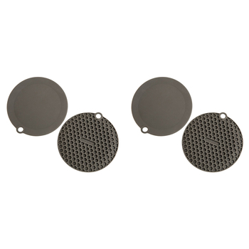 2x 2pc Progressive 14cm Mini Multi Mat Silicone Coaster Set Round Charcoal Grey