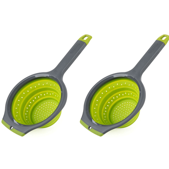 2x Progressive Thinstore 1.4L Collapsible Over-the-Sink Hand Strainer - Green