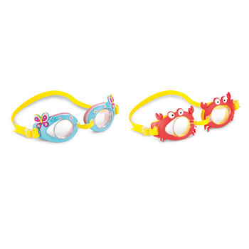 2x Intex AquaFlow Play Swimming Fun Adjustable Silicone Goggles - Assorted