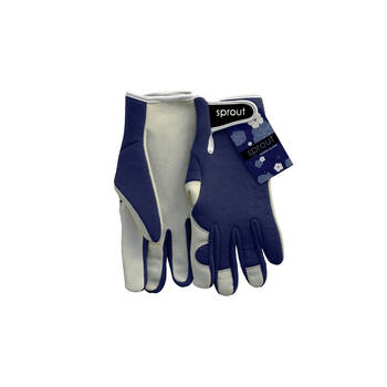 2pc Annabel Trends Sprout Goatskin Garden Gloves - Navy