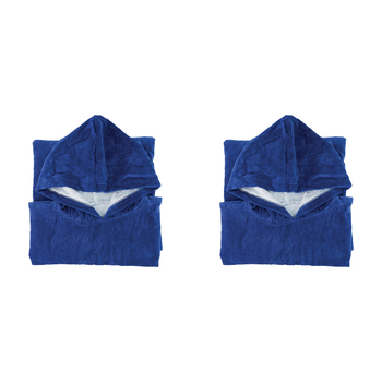 2PK Annabel Trends Beach Poncho 100x82cm Cover Up - Plain Navy