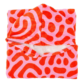 Annabel Trends Beach Poncho 100x82cm Cover Up - Red Squiggles