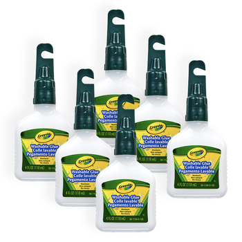 6PK Crayola Kids/Childrens Creative 118ml School Washable Glue Bottle 36m+