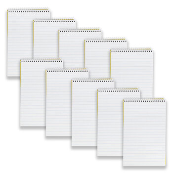 10pc Spirax 563A Reporters Notebook 200-Pages 8mm Ruled Pad - Yellow