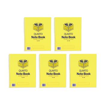 5PK Spirax 593 Quatro Spiral Bound Writing Notebook 120 Pages 252x200mm